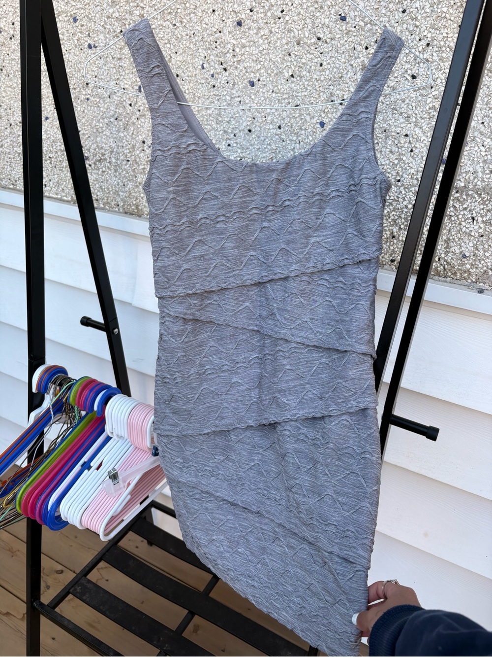 le chateau lavender-gray sleeveless dress